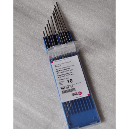 Electrodo de lobo WCe20 gris, 10 piezas, 1,0-4,0 mm x 175 mm - Abicor Binzel - 700.0166-10 - - - 16,75 € -