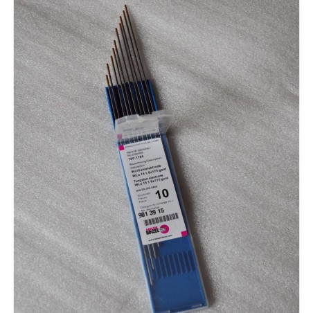 Electrodo de lobo WLa15 dorado, 10 unidades, 1,0-4,0x175 mm - Abicor Binzel - 700.1183-10 - - - 16,75 € -