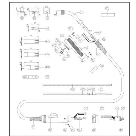 Binzel Düsenstock M8/M8 x 43mm Typ MB40 Einhell,TBi,Güde, Metabo Und Baugleiche - 142.0021 - 142.0021 - - 4036584061782 - 10,97