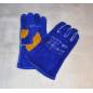 Guante de soldadura MIG MIG talla Trafimet. 10 guantes de soldadura de 5 dedos de piel de vaca azul con forro interior integrado