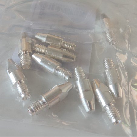 Punta de contacto CuCrZr plateada para soplete de soldadura, M8x30mm, Ø 1,6 mm, (1 pieza) - 147.0590 --Variante--10 piezas