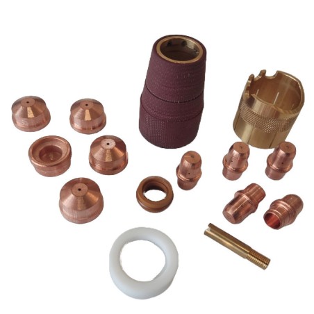 Trafimet Ergocut A151 - 1 Luftrohr, 1 Swirl Ring, 5 Elektroden kurz, 5 Schneiddüsen k. 1,4mm, 1 Aussenschutzdüse, 1 Feder - PC01