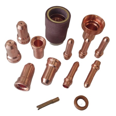 Trafimet Ergocut A151 - 1 Luftrohr, 1 Swirl Ring, 5 Elektroden lang, 5 Schneiddüsen l. 1,7mm, 1 Aussenschutzdüse, 1 Feder