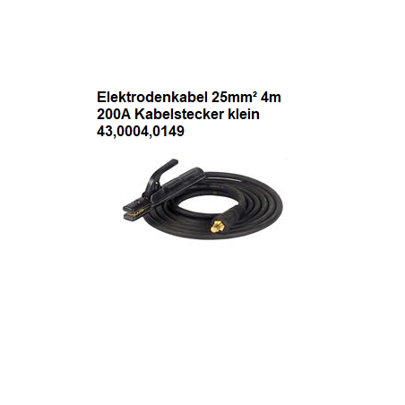 Cable de electrodo 25mm, 35mm 4m / 10m 200A / 300A / 400A conector de cable 9 y 13mm --Variante--Elektrodenkabel 25mm² 4m 200A Kabelstecker klein - 43,0004,0149