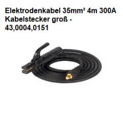 Cable de electrodo 25mm, 35mm 4m / 10m 200A / 300A / 400A conector de cable 9 y 13mm   --Variante--Elektrodenkabel 35mm² 4m 300A Kabelstecker groß - 43,0004,0151