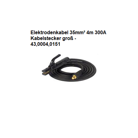Cable de electrodo 25mm, 35mm 4m / 10m 200A / 300A / 400A conector de cable 9 y 13mm   --Variante--Elektrodenkabel 35mm² 4m 300A Kabelstecker groß - 43,0004,0151