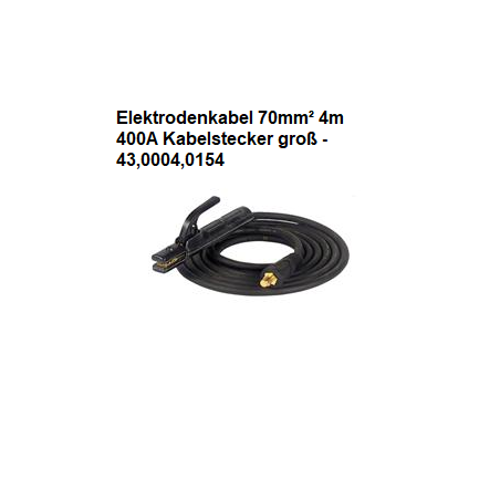 Cable de electrodo 25mm, 35mm 4m / 10m 200A / 300A / 400A conector de cable 9 y 13mm --Variante--Elektrodenkabel 70mm² 4m 400A Kabelstecker groß - 43,0004,0154