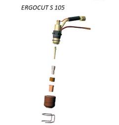 Trafimet Ergocut S105 - 1 Luftrohr, 1 Swirl Ring, 5 Elektroden kurz, 5 Schneiddüsen k. 1,2mm, 1 Aussenschutzdüse, 1 Feder - SET 