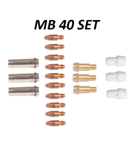 MB40 Set 1,0mm, 3 Gasdüsen, 10 Stromdüsen 1.0mm, 3 Düsenstöcke, 3 Gasverteiler - 145.0179_set10 -  -  - 87,77 € - 