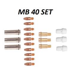 MB40 Set 1,6mm, 3 Gasdüsen, 10 Stromdüsen 1,6mm, 3 Düsenstöcke, 3 Gasverteiler - 145.0179_set16 - - - 87,77 € -