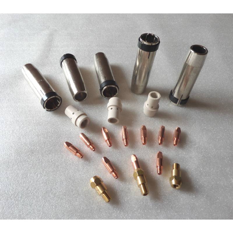 Juego MB 36 1,6 mm, 5 boquillas de gas, 10 boquillas de corriente, 3 portaboquillas, 3 distribuidores de gas Juego MB 36 1,6 mm, 5 boquillas de gas, 10 boquillas de corriente, 3 portaboquillas, 3 distribuidores de gas