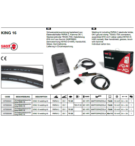 Schweissplatzausrüstung mit Elektrodenhalter, Kabelleitung Ø16 mm² (H01N2-D-HAR), Handschild, Gläser, Hammerbürste. - KIT000041 