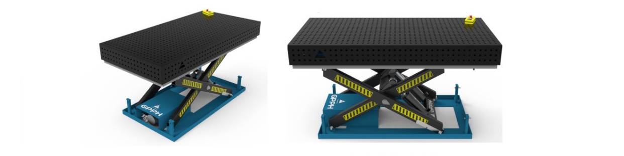 Mesas de soldadura con sistema de elevación hidráulico