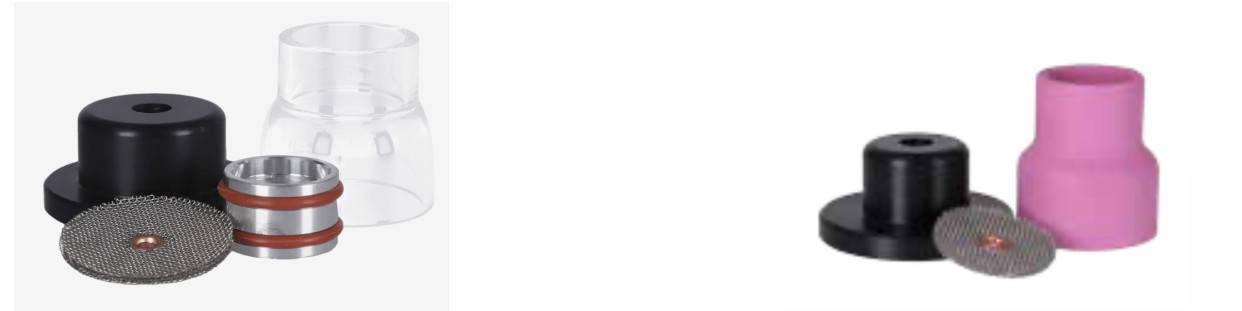 Boquilla de gas para champán fabricada en vidrio y cerámica.